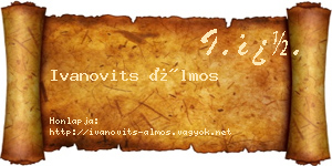 Ivanovits Álmos névjegykártya